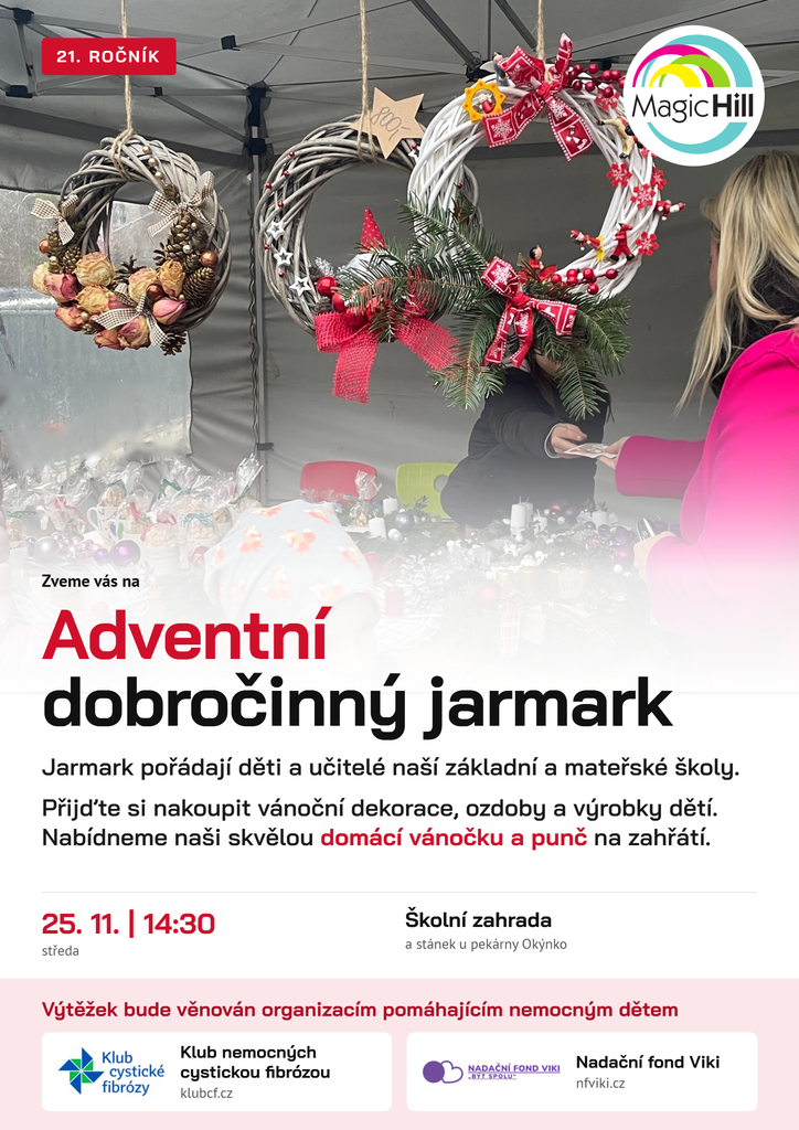 Adventní dobročinný jarmark - Magic Hill - Škola, kde rosteme spolu.