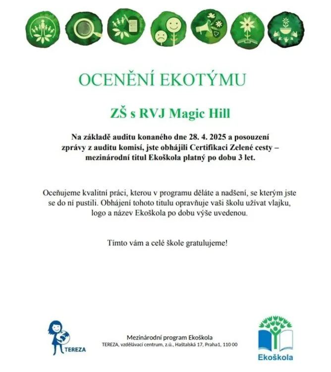 Naše úspěchy - Magic Hill - Škola, kde rosteme spolu.