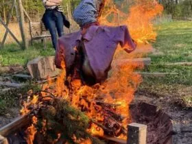 Pálení čarodějnic na farmě