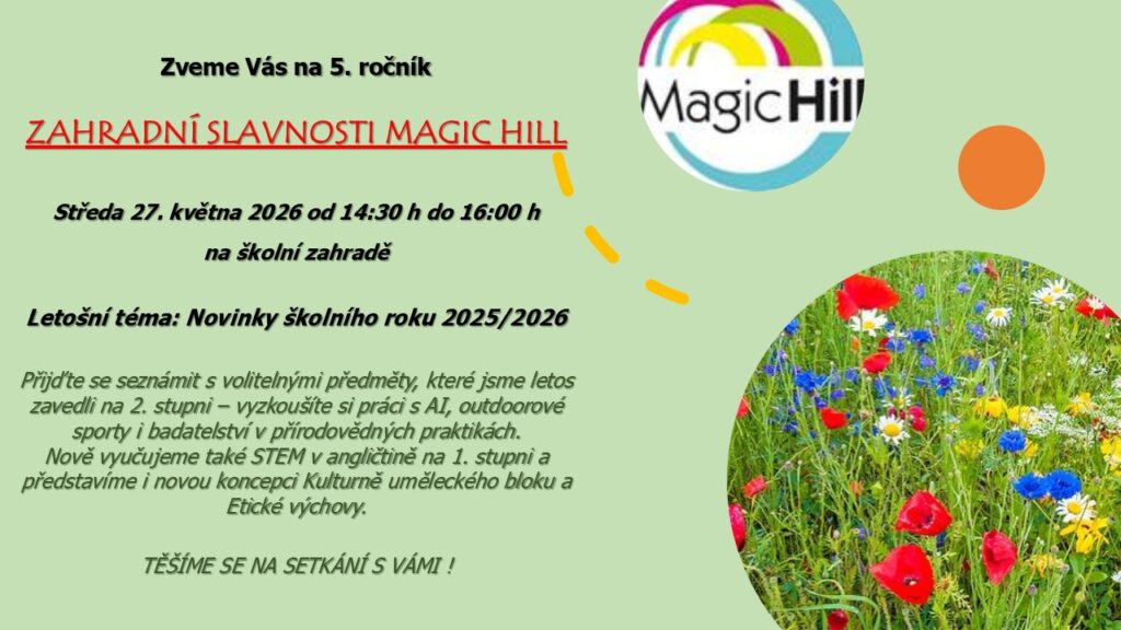 Zahradní slavnost - Magic Hill - Škola, kde rosteme spolu.
