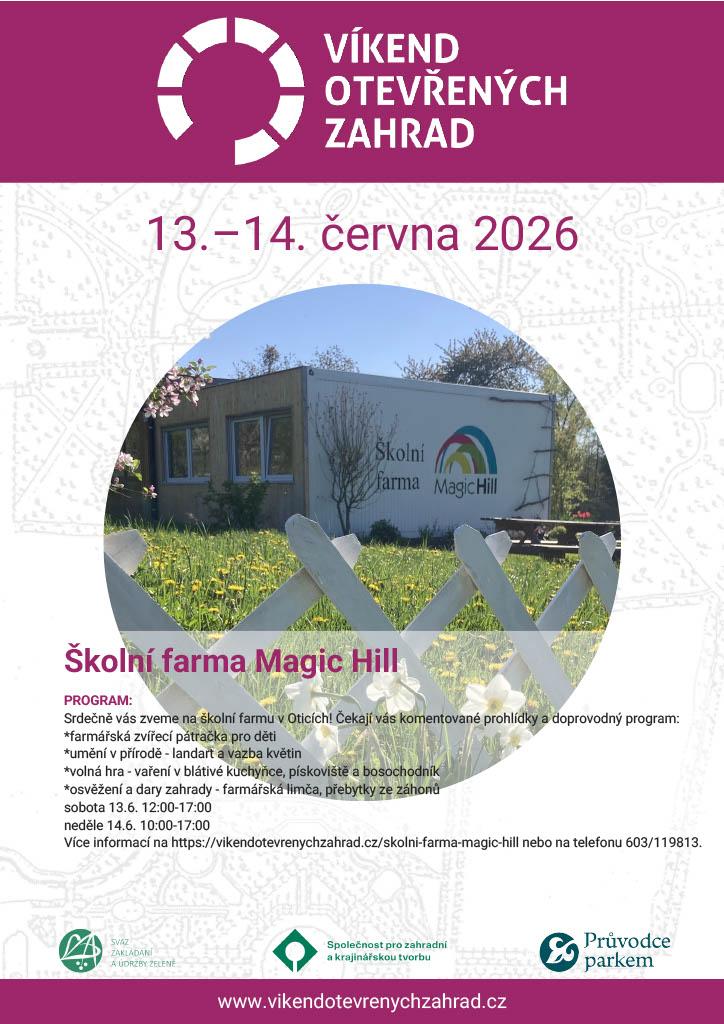 Víkend otevřených zahrad na farmě - Magic Hill - Škola, kde rosteme spolu.