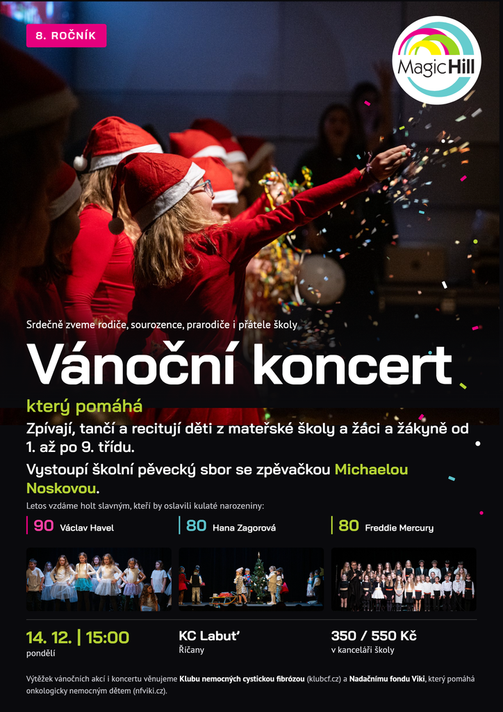 Vánoční charitativní koncert - Magic Hill - Škola, kde rosteme spolu.