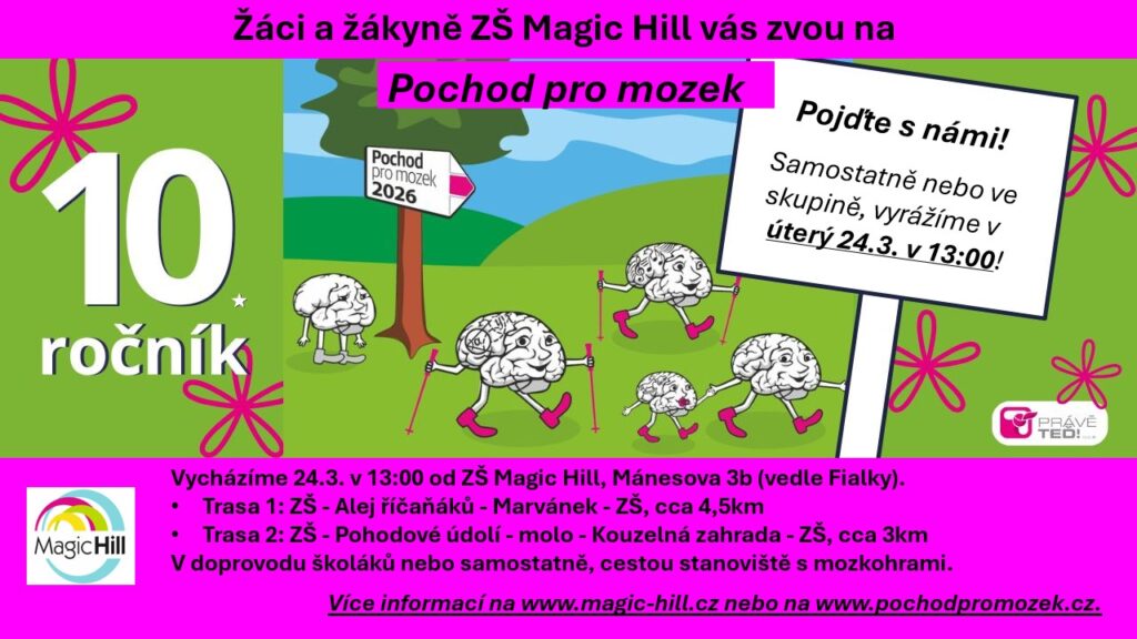 Pochod pro mozek - Magic Hill - Škola, kde rosteme spolu.